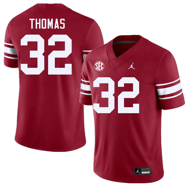 Men #32 R Mason Thomas Oklahoma Sooners 2024 SEC Conference College Football Jerseys-Throwback